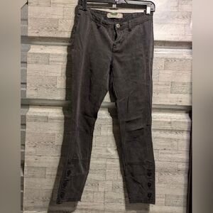 Anthropologie Charcoal Pants with Button Accents
